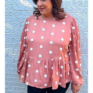 Brand new super cute fuzzy polka dot shirt, never worn. Still has tags.